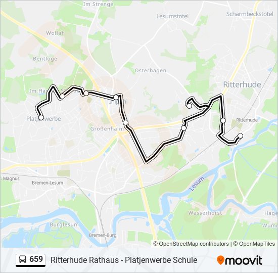 659 bus Line Map