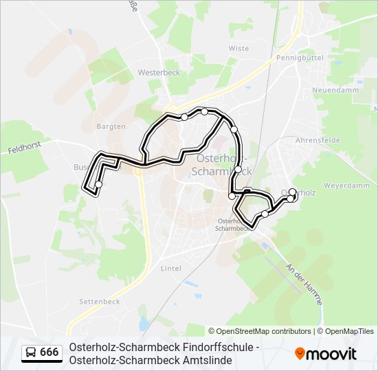 666 bus Line Map