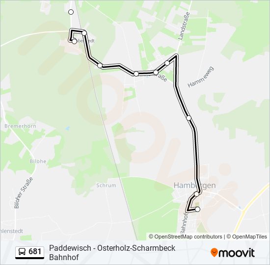 681 bus Line Map