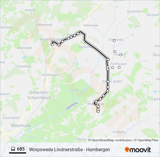 685 bus Line Map