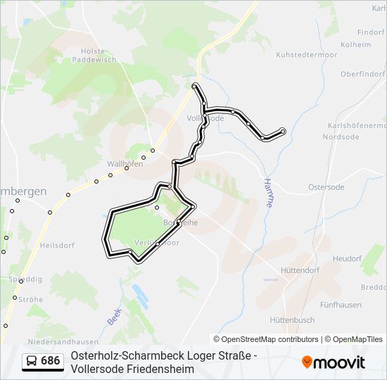 686 bus Line Map