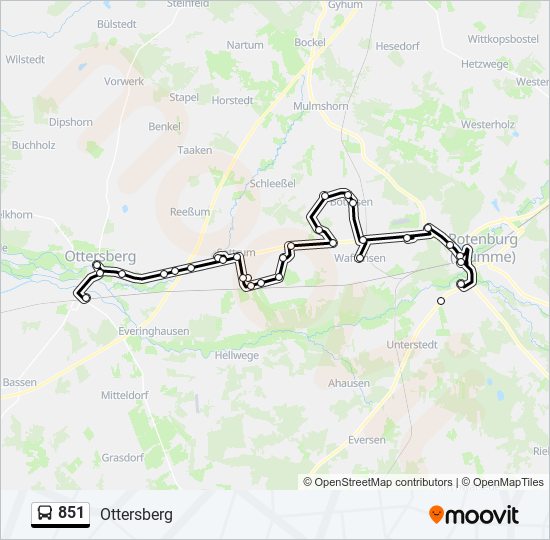 851 bus Line Map