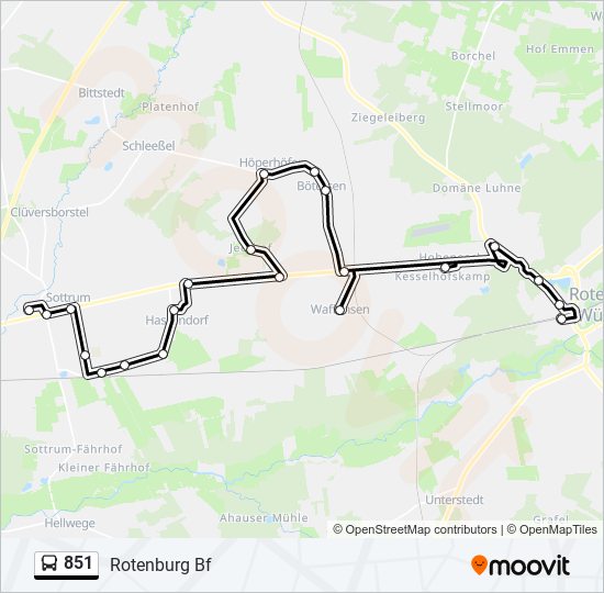 851 bus Line Map