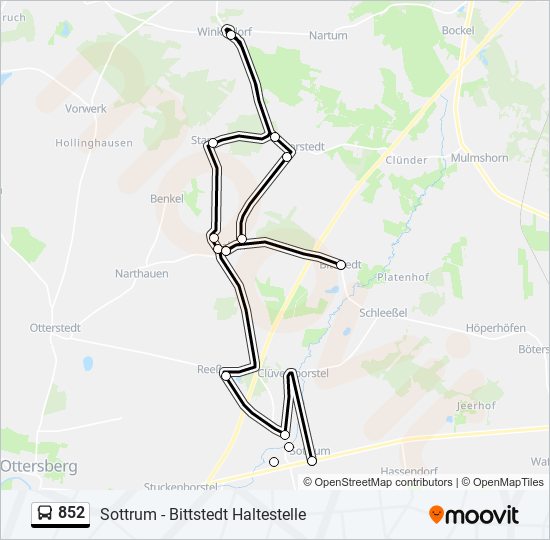 852 bus Line Map