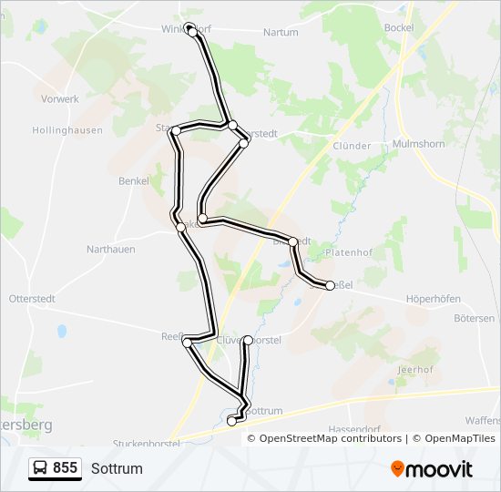 855 bus Line Map