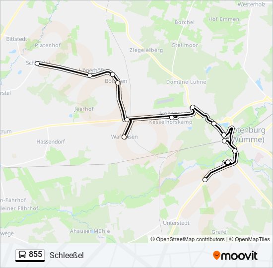 855 bus Line Map