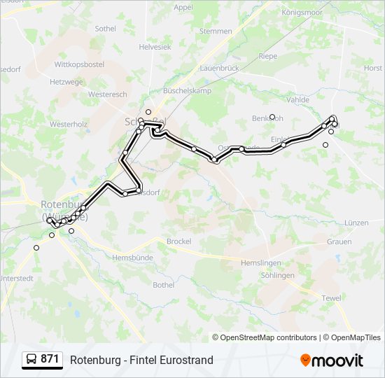 871 bus Line Map