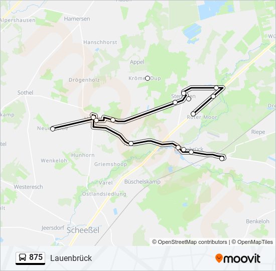 875 bus Line Map