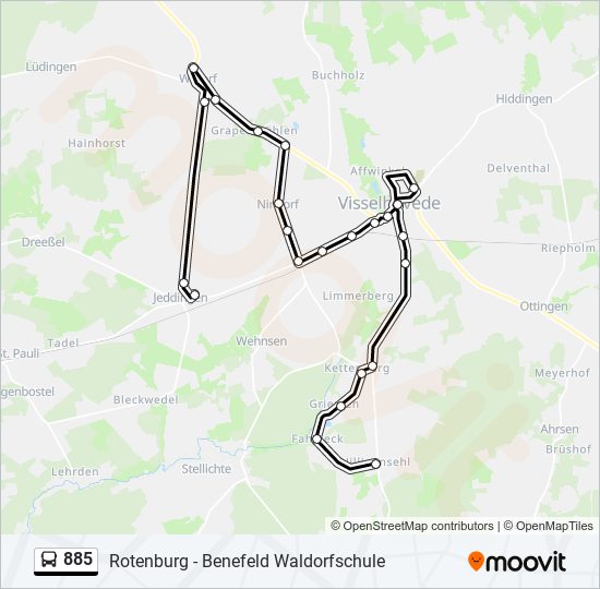 885 bus Line Map