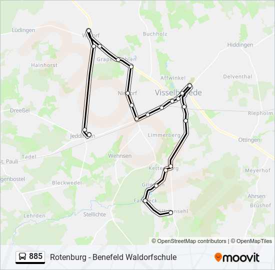 885 bus Line Map