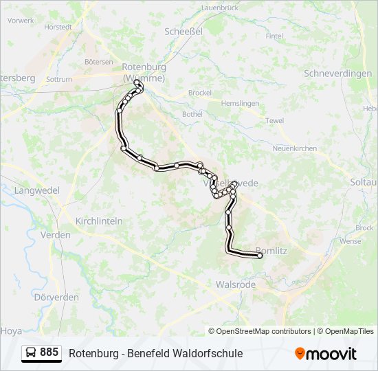 885 bus Line Map