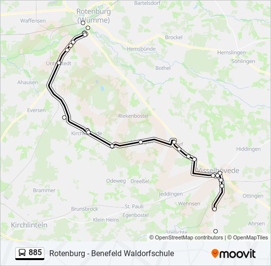 885 bus Line Map