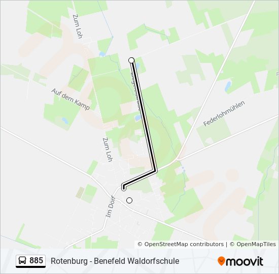 885 bus Line Map