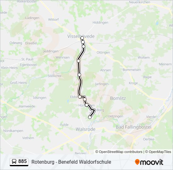 885 bus Line Map