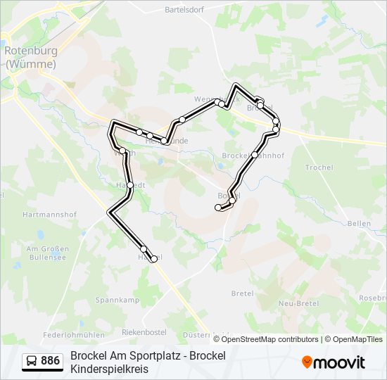 886 bus Line Map