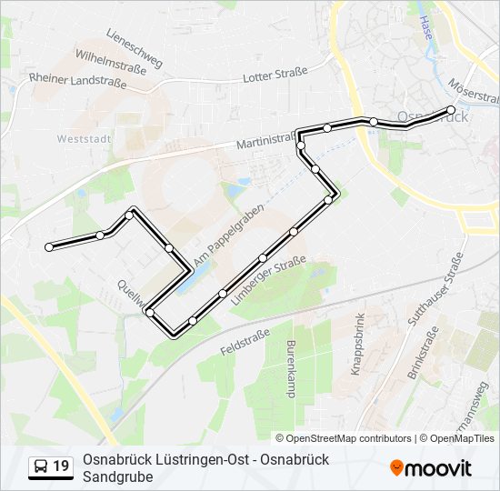 19 bus Line Map