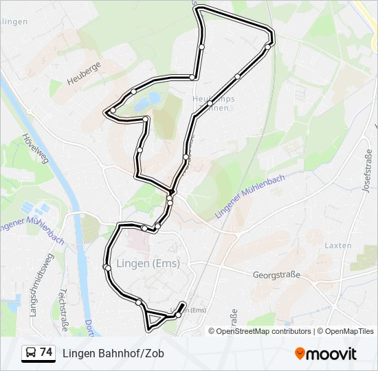 74 bus Line Map