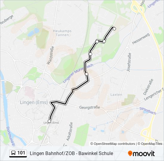 101 bus Line Map