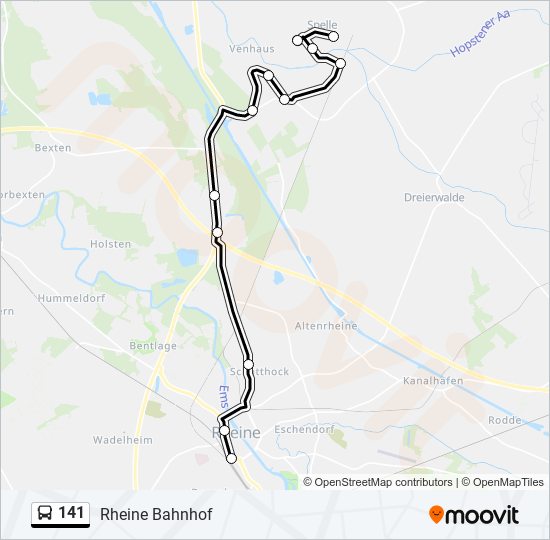 141 bus Line Map