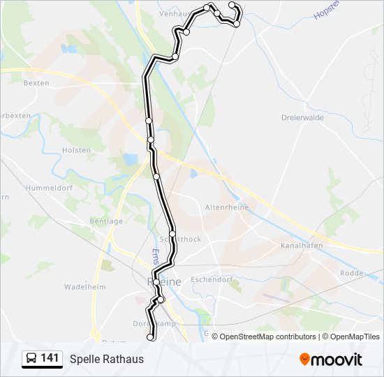 141 bus Line Map