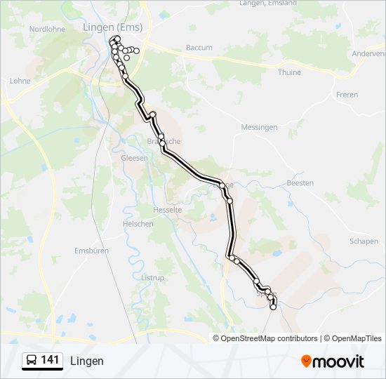 141 bus Line Map