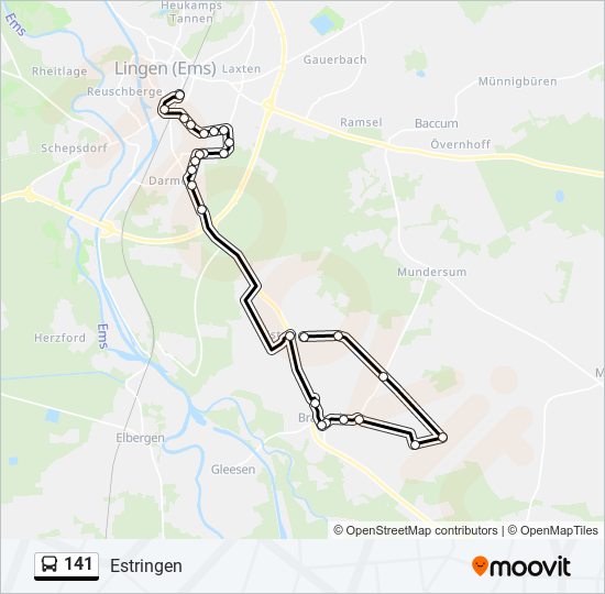 141 bus Line Map