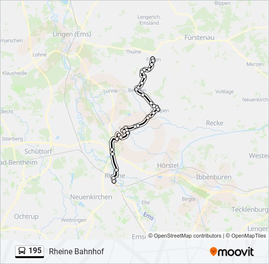 195 bus Line Map