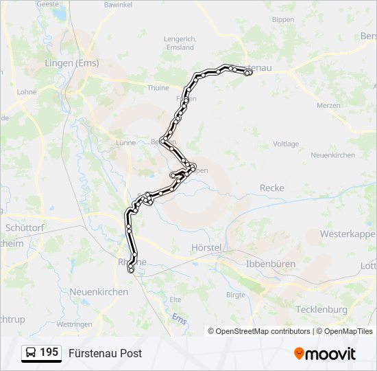 Buslinie 195 Karte