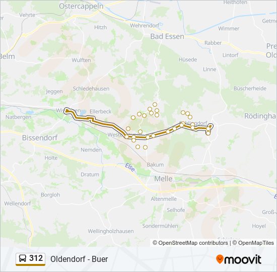 312 bus Line Map