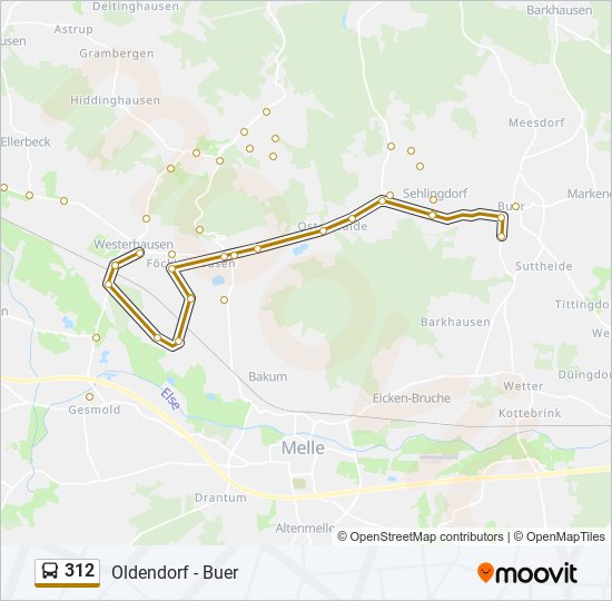 312 bus Line Map