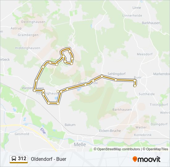 312 bus Line Map