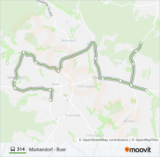 314 bus Line Map