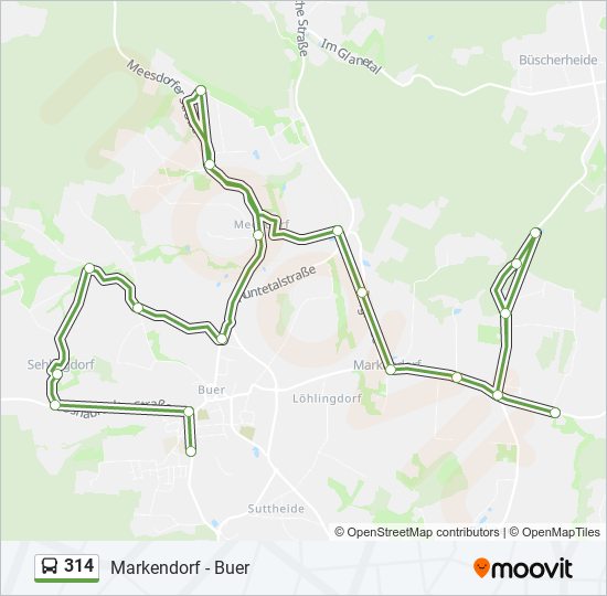 314 bus Line Map