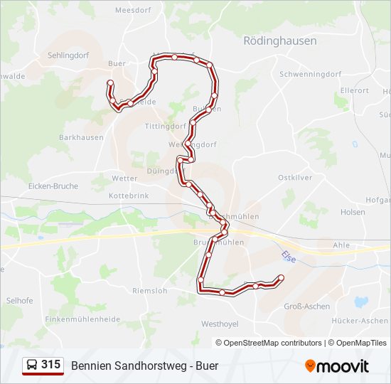 315 bus Line Map