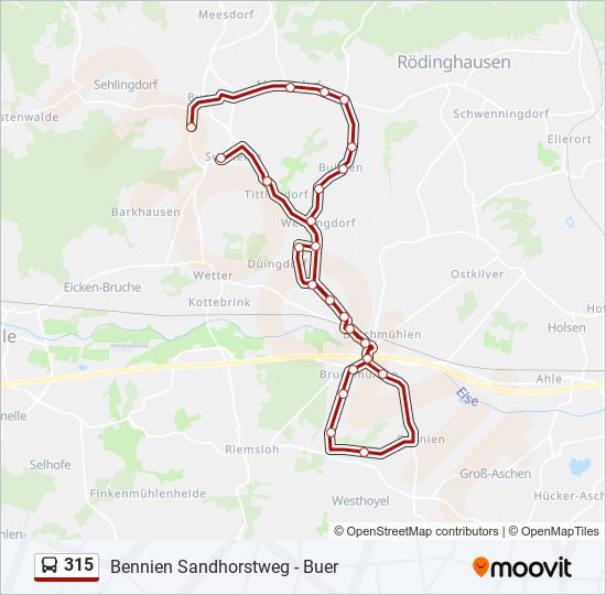 315 bus Line Map