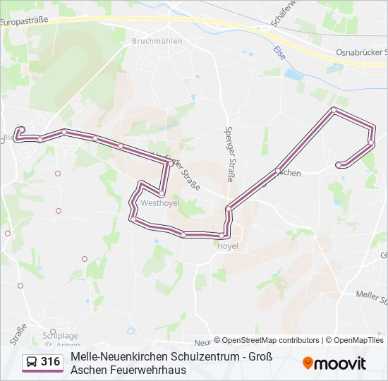 316 bus Line Map