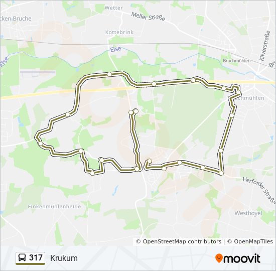 317 bus Line Map