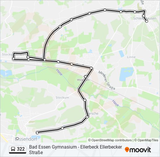 322 bus Line Map