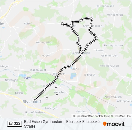 322 bus Line Map