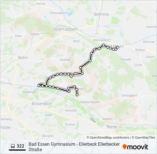 322 bus Line Map