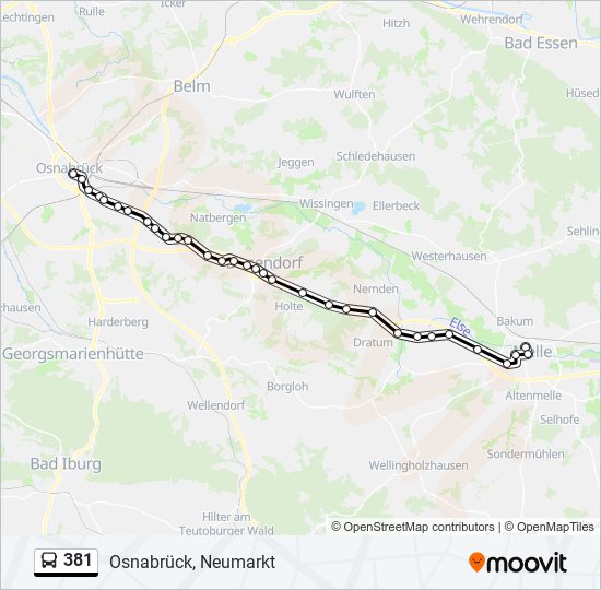 381 bus Line Map