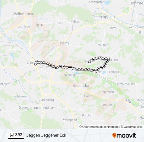Buslinie 392 Karte