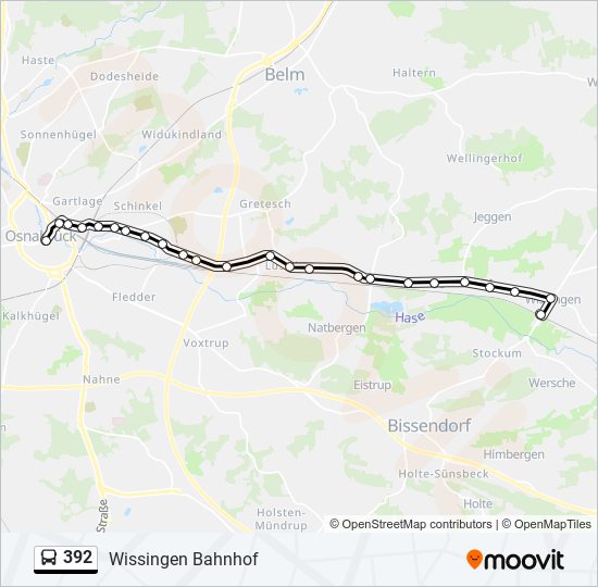 392 bus Line Map