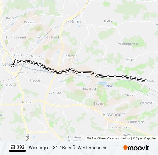 Buslinie 392 Karte