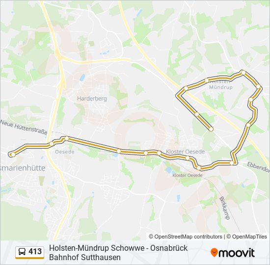 413 bus Line Map