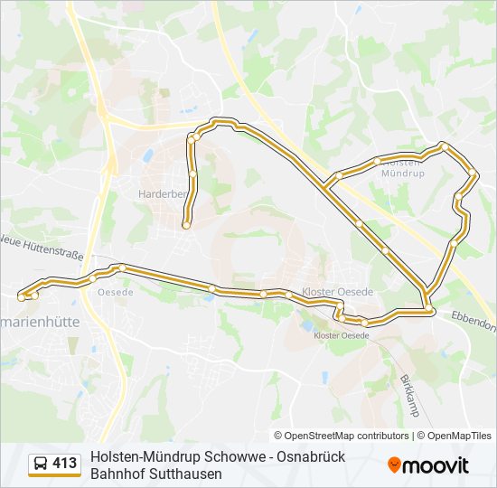 413 bus Line Map