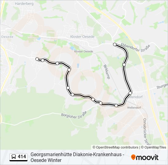 414 bus Line Map