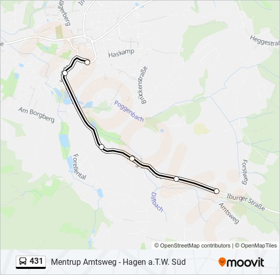 431 bus Line Map