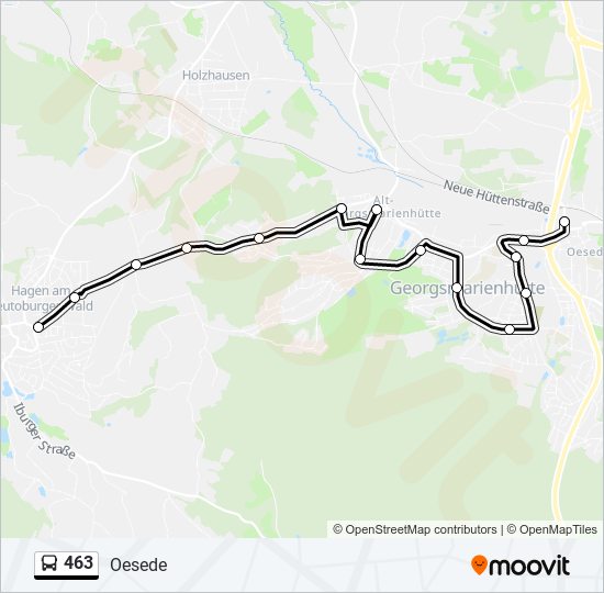 463 bus Line Map