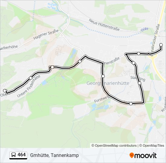 464 bus Line Map